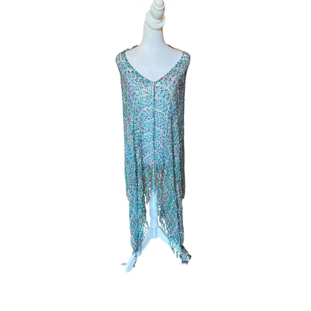 Soft Surroundings Confetti Poncho Open Knit Womens One Size NEW Beach Resort